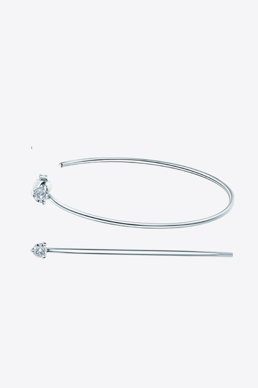 925 Sterling Silver Moissanite Hoop Earrings - Loulou Boutique
