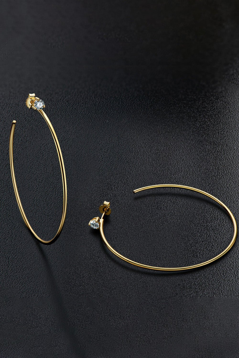 925 Sterling Silver Moissanite Hoop Earrings - Loulou Boutique