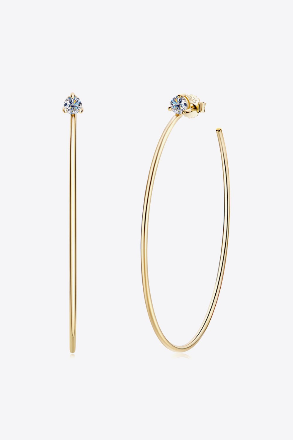 925 Sterling Silver Moissanite Hoop Earrings - Loulou Boutique