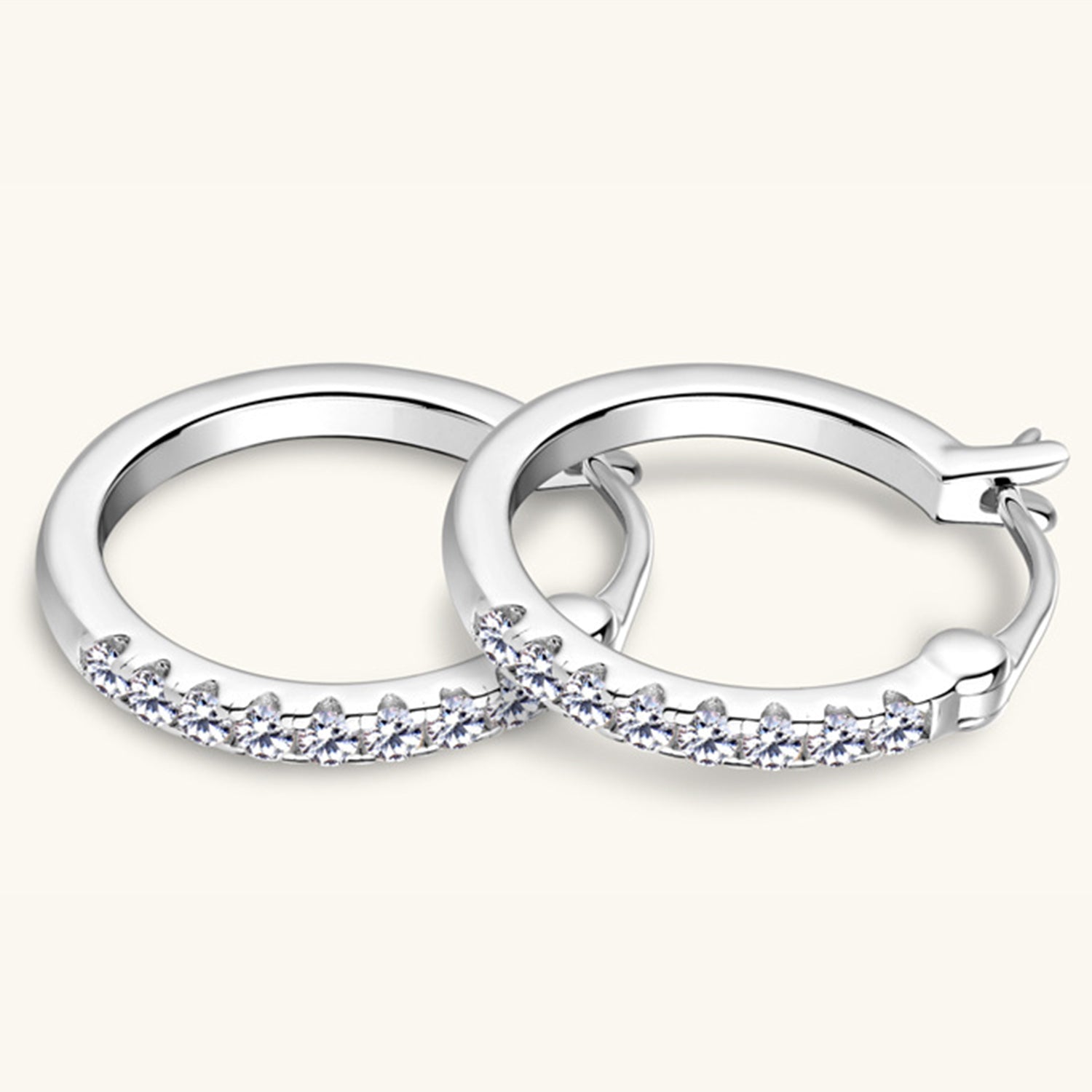 925 Sterling Silver Moissanite Huggie Earrings - Loulou Boutique