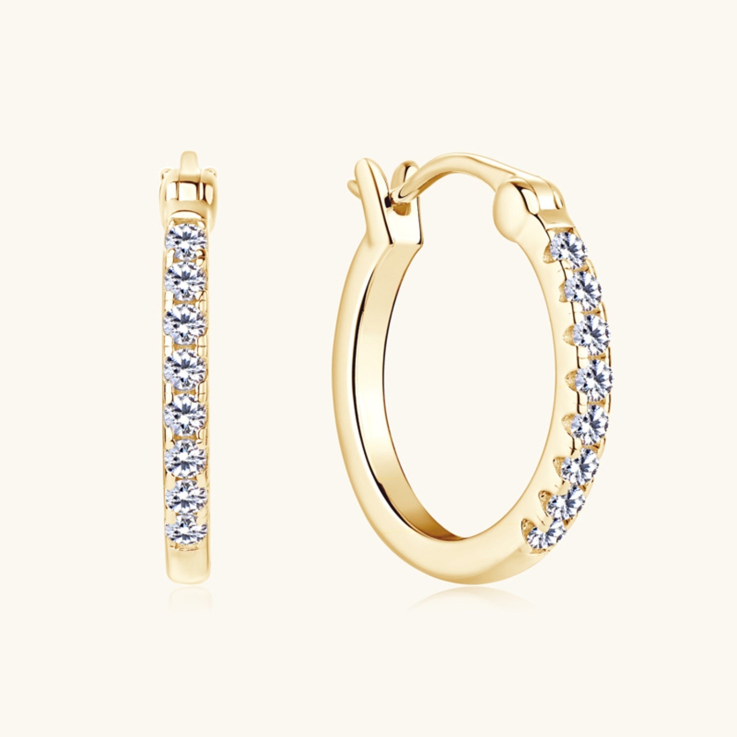 925 Sterling Silver Moissanite Huggie Earrings - Loulou Boutique