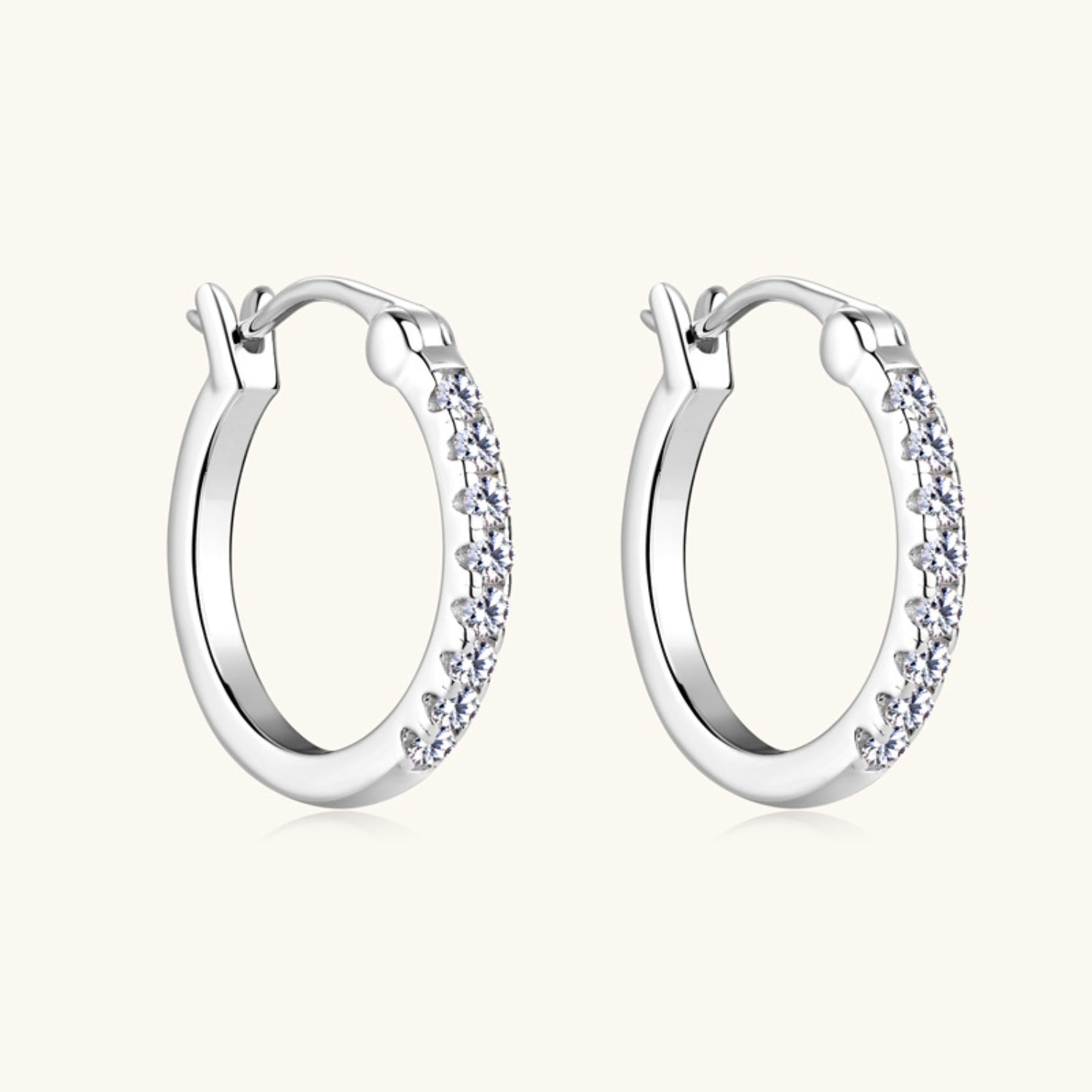 925 Sterling Silver Moissanite Huggie Earrings - Loulou Boutique