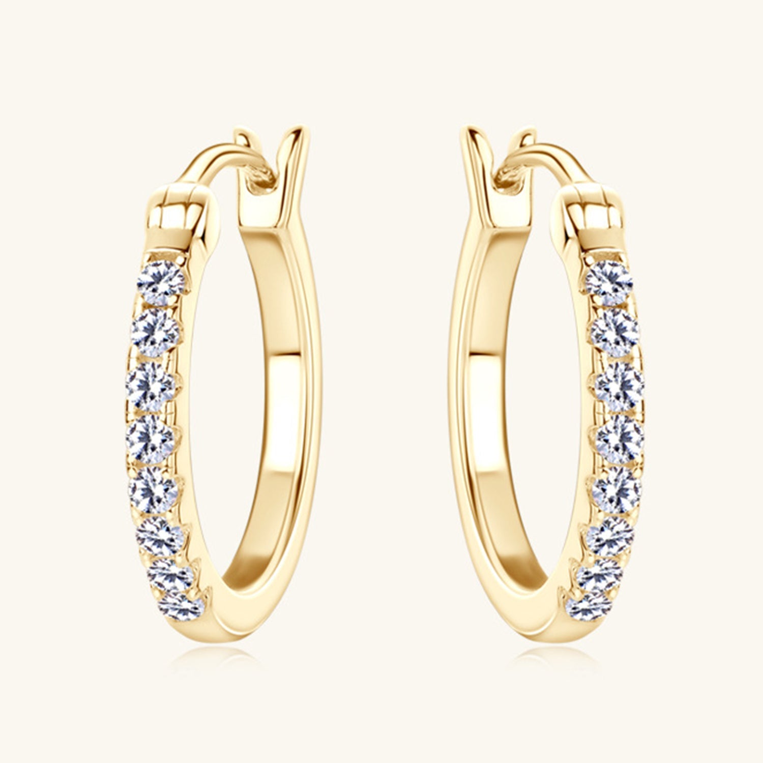 925 Sterling Silver Moissanite Huggie Earrings - Loulou Boutique