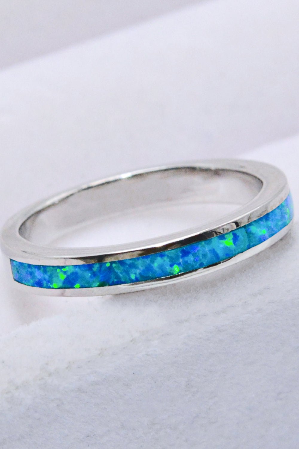 925 Sterling Silver Opal Ring in Sky Blue - Loulou Boutique