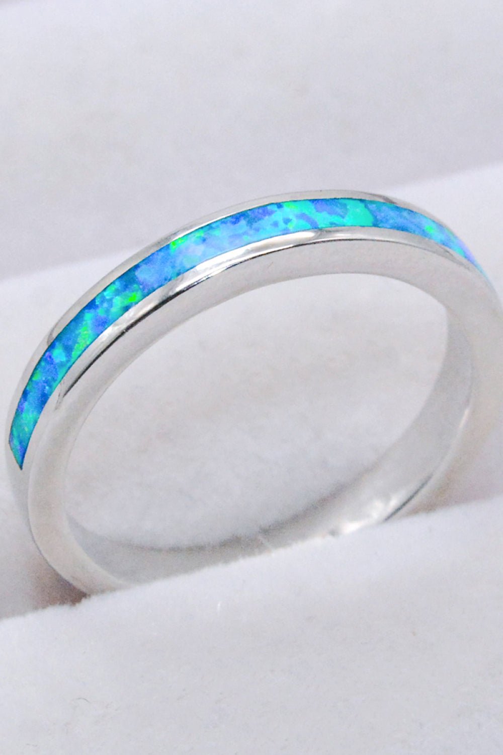 925 Sterling Silver Opal Ring in Sky Blue - Loulou Boutique