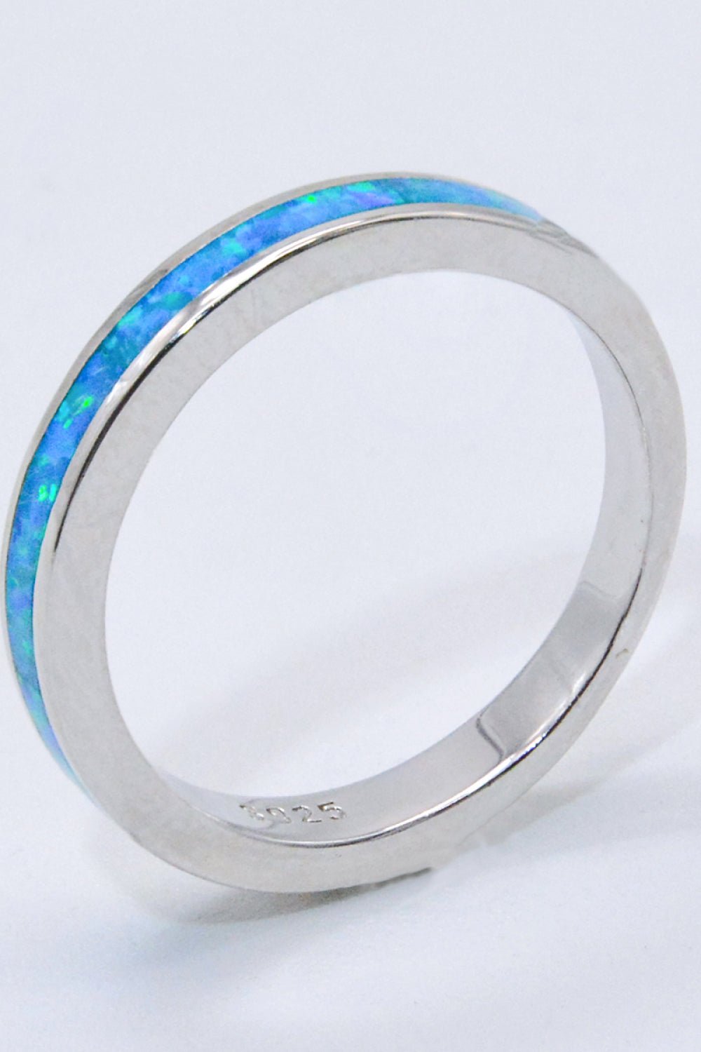 925 Sterling Silver Opal Ring in Sky Blue - Loulou Boutique