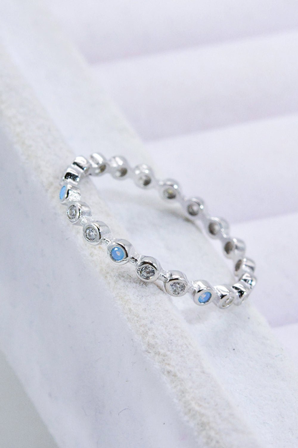 925 Sterling Silver Zircon and Natural Moonstone Ring - Loulou Boutique