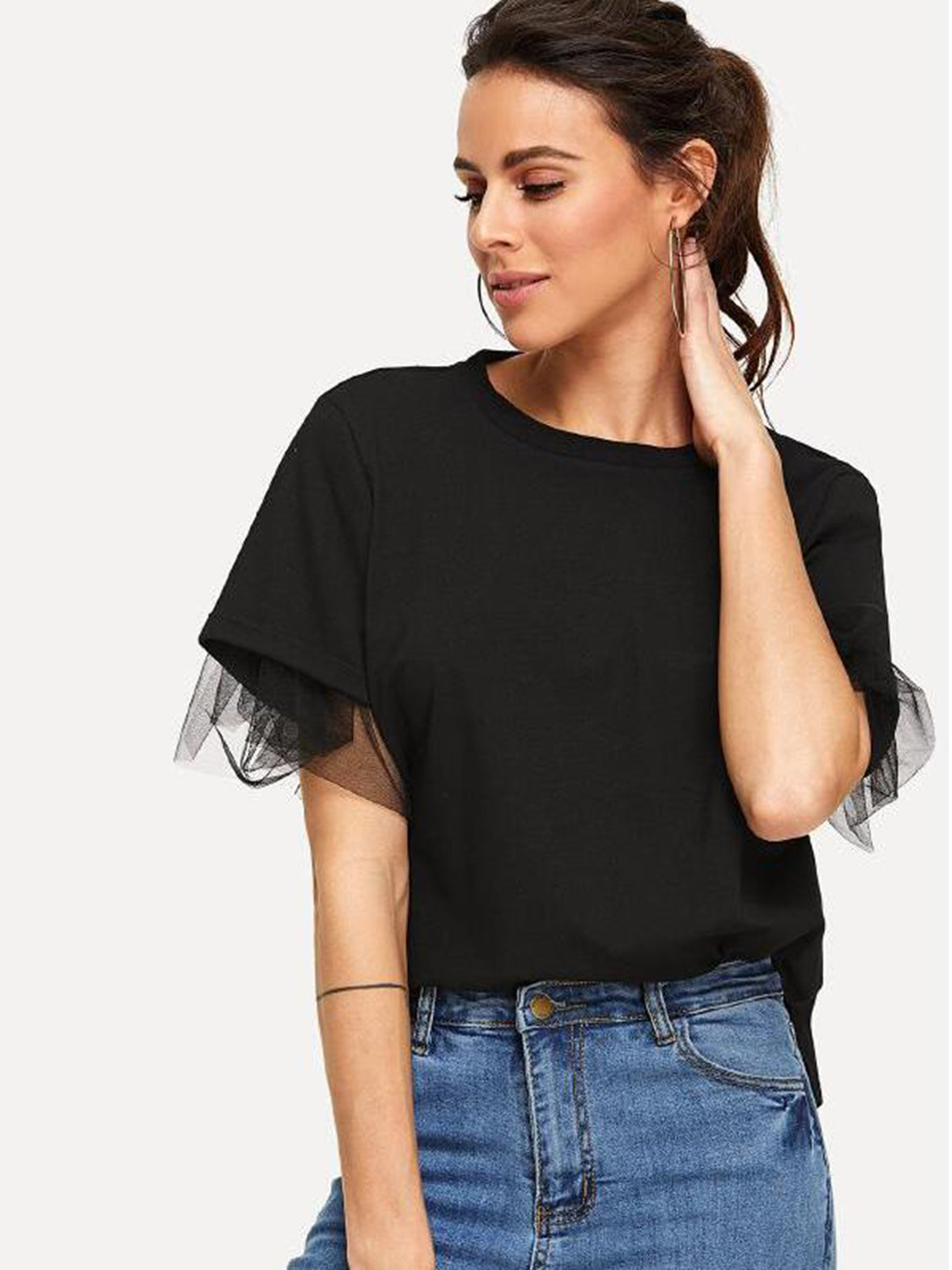 Round Neck Short Sleeve Top