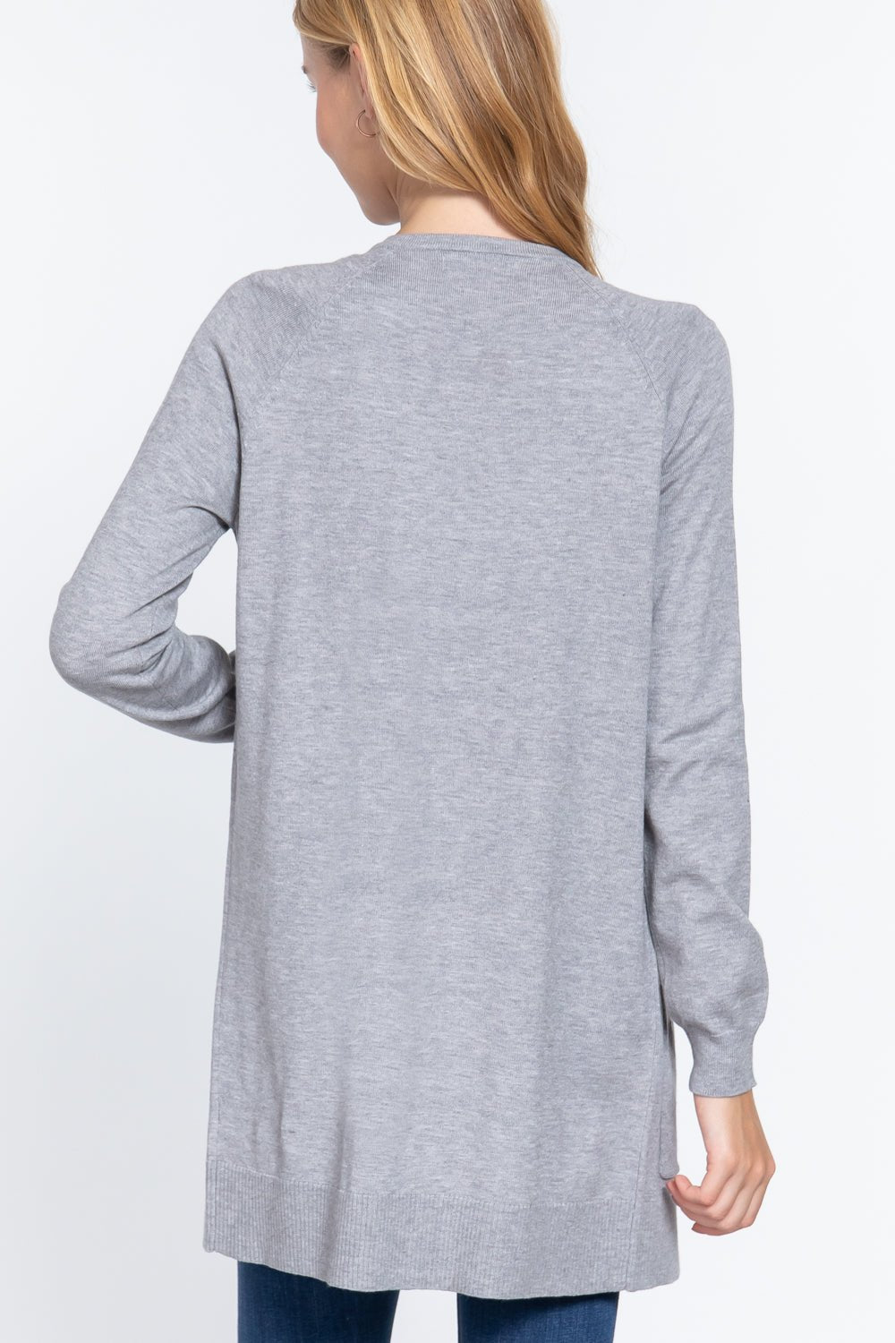 ACTIVE BASIC Open Front Long Sleeve Cardigan - Loulou Boutique