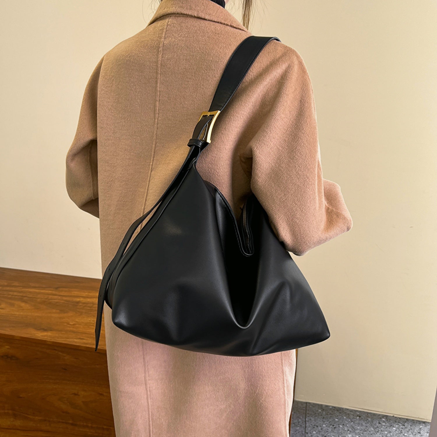 Adjustable Strap PU Leather Handbag - Loulou Boutique
