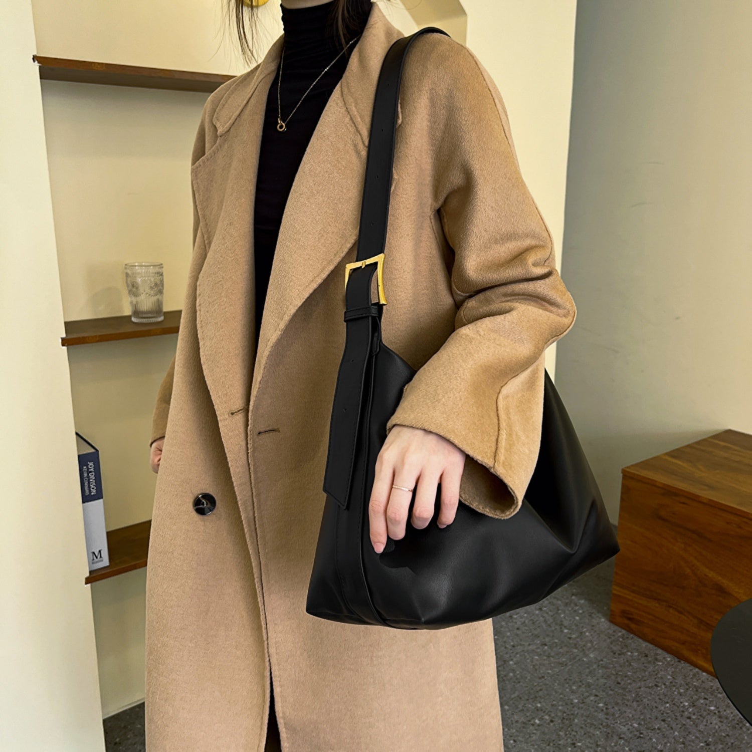 Adjustable Strap PU Leather Handbag - Loulou Boutique