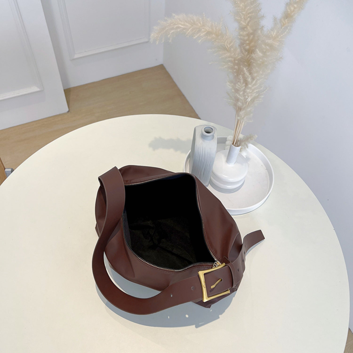 Adjustable Strap PU Leather Handbag - Loulou Boutique