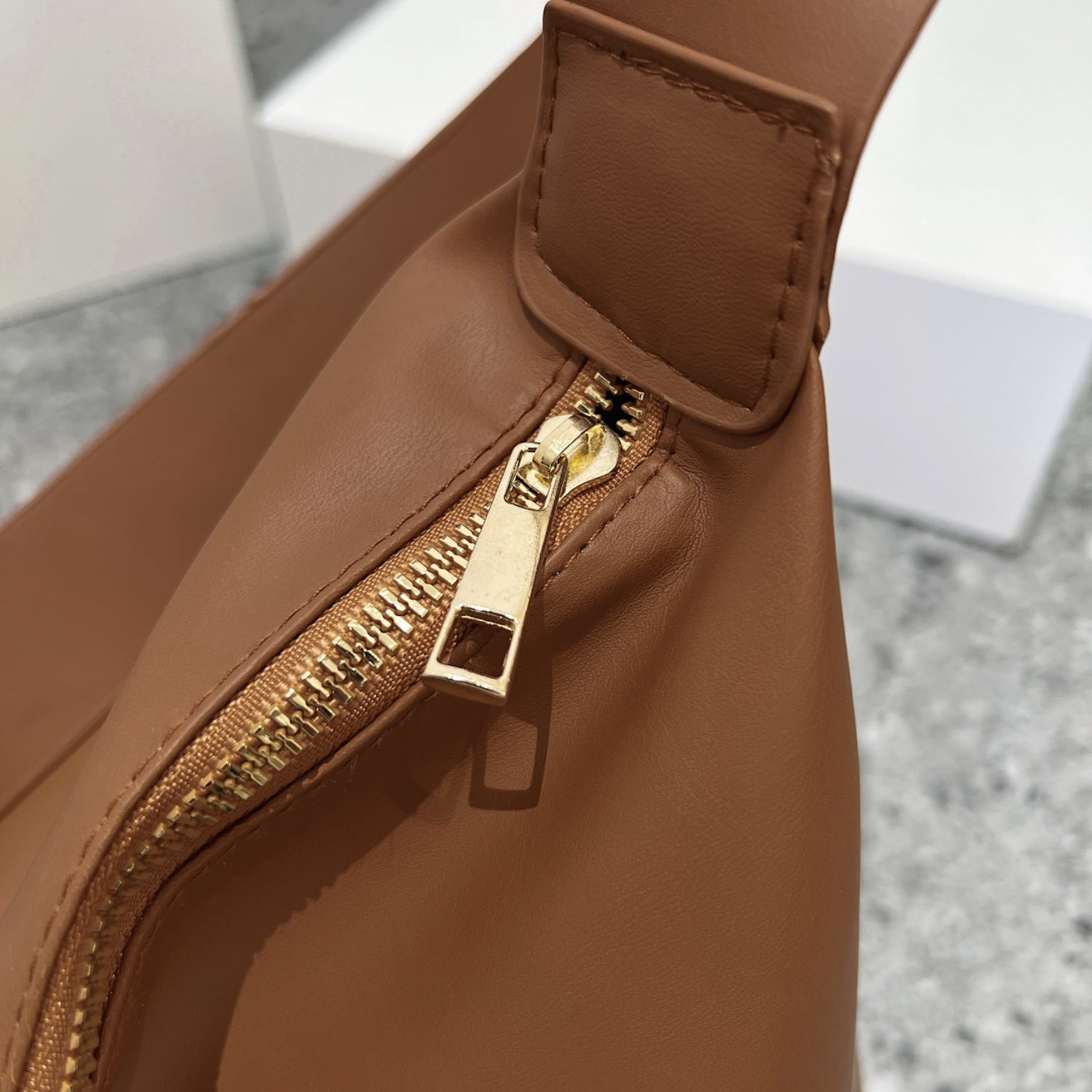Adjustable Strap PU Leather Handbag - Loulou Boutique