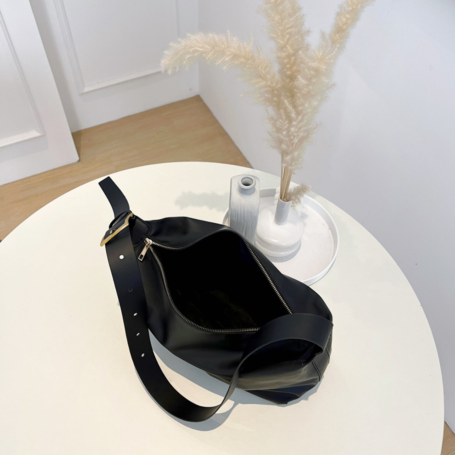 Adjustable Strap PU Leather Handbag - Loulou Boutique