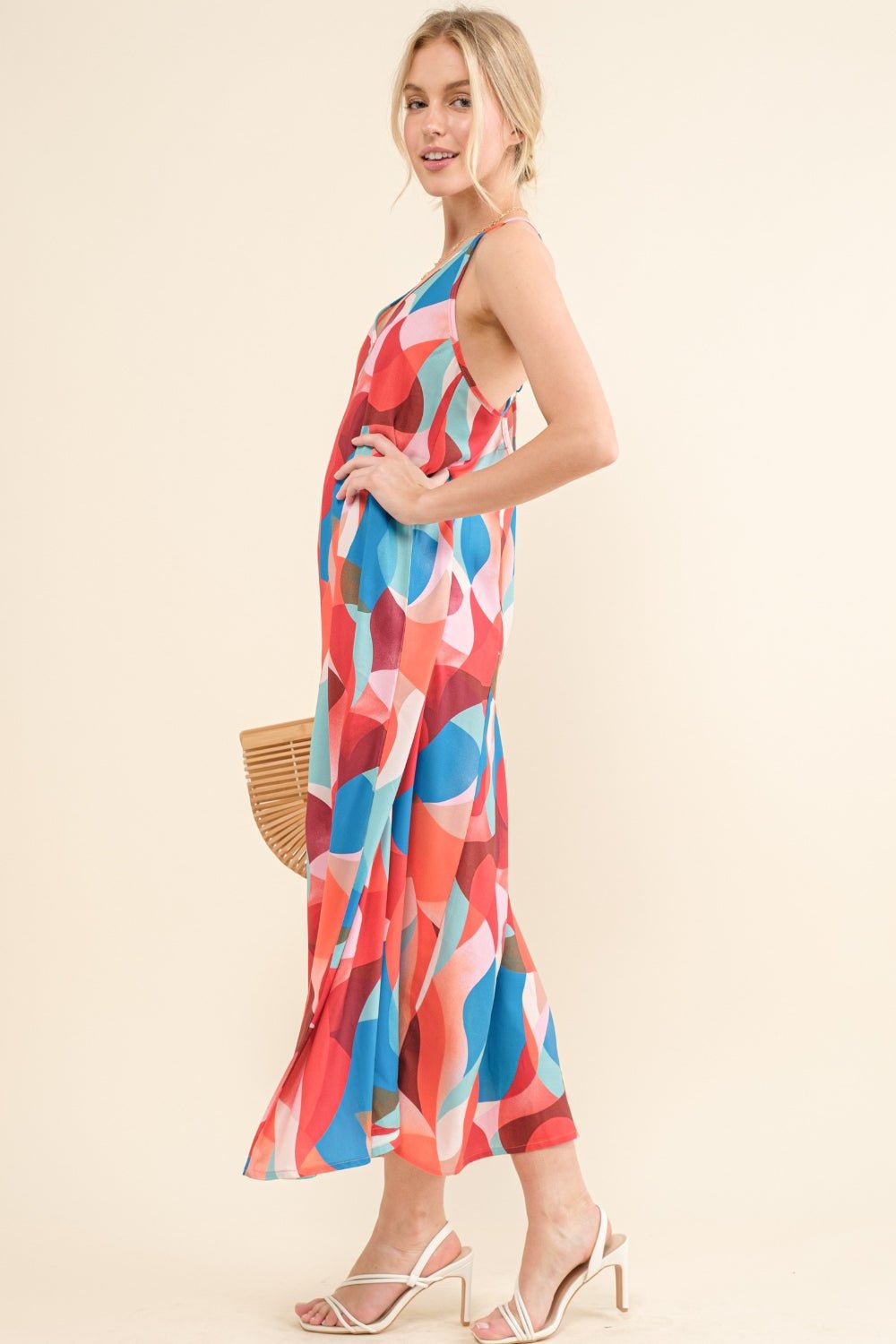 And the Why Printed Crisscross Back Cami Dress - Loulou Boutique