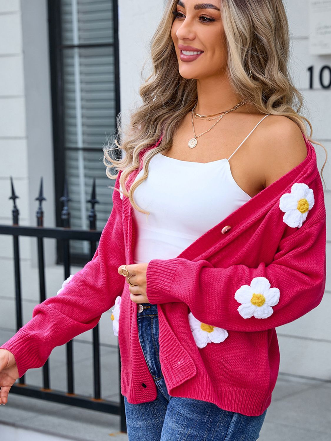Angel Wings Crochet Flower Button Up Cardigan - Loulou Boutique