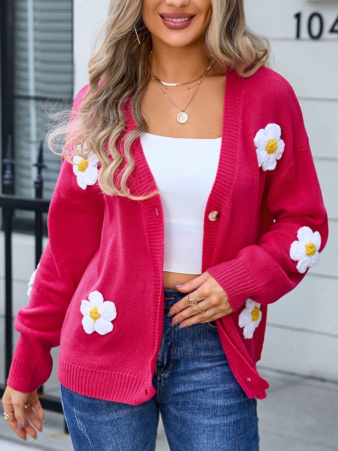 Angel Wings Crochet Flower Button Up Cardigan - Loulou Boutique