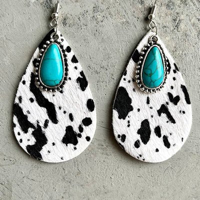 Artificial Turquoise Teardrop Earrings - Loulou Boutique
