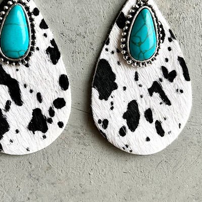Artificial Turquoise Teardrop Earrings - Loulou Boutique