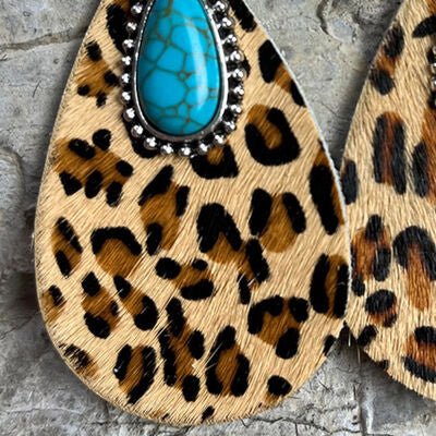 Artificial Turquoise Teardrop Earrings - Loulou Boutique