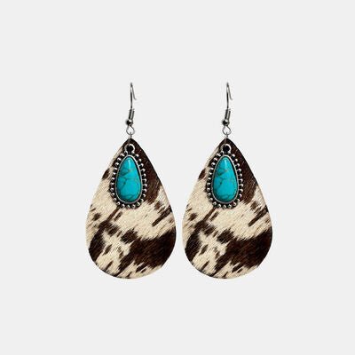 Artificial Turquoise Teardrop Earrings - Loulou Boutique