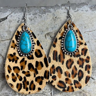 Artificial Turquoise Teardrop Earrings - Loulou Boutique