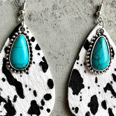 Artificial Turquoise Teardrop Earrings - Loulou Boutique