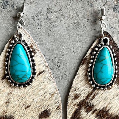 Artificial Turquoise Teardrop Earrings - Loulou Boutique