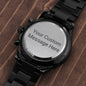 Personalized Elegance: Customized Black Chronograph Watch