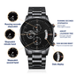 Personalized Elegance: Customized Black Chronograph Watch