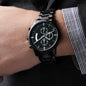 Personalized Elegance: Customized Black Chronograph Watch