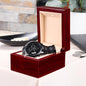 Personalized Elegance: Customized Black Chronograph Watch