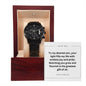 To My Son - Custom Black Chronograph Watch with Monogram – Sleek & Sophisticated