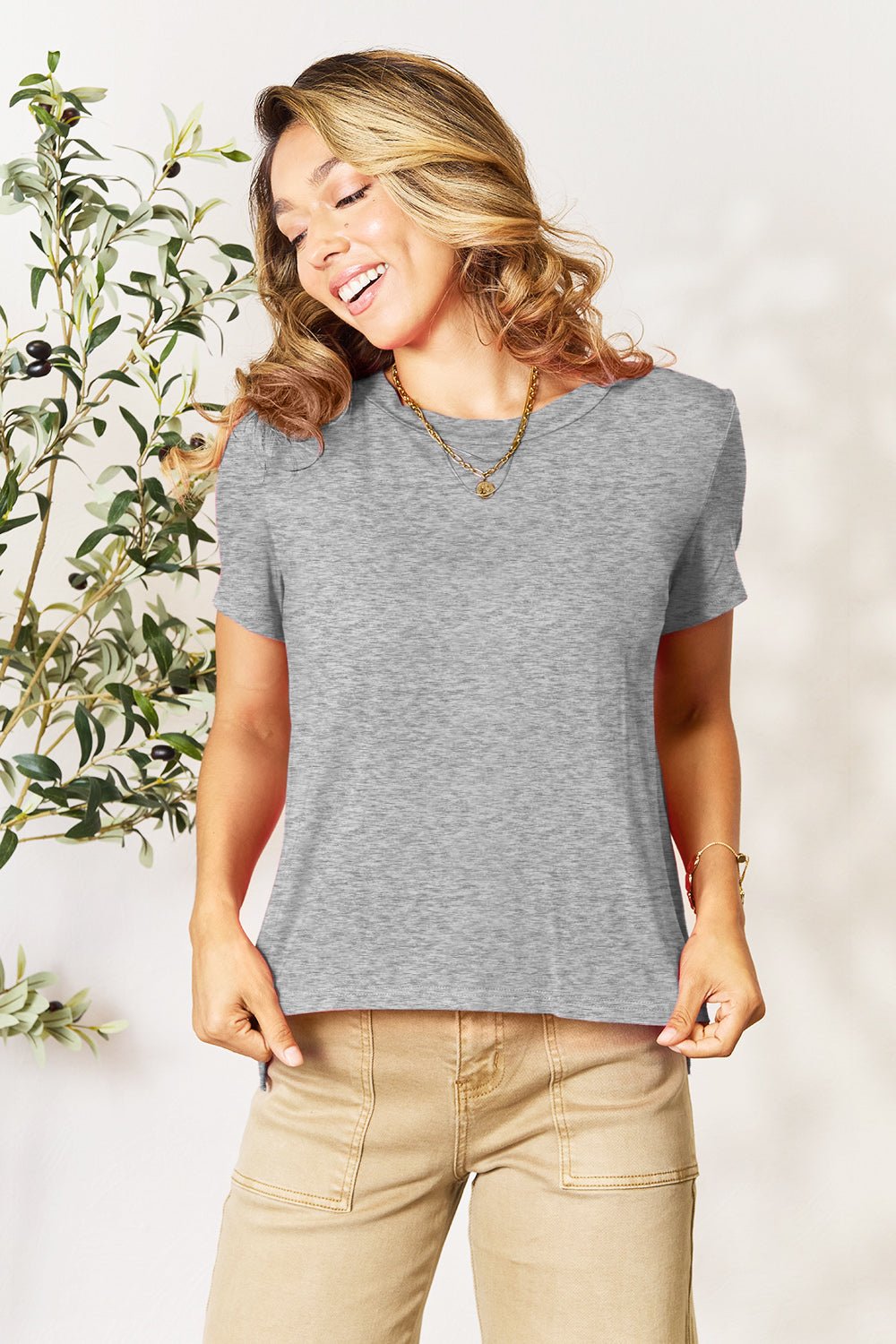 Basic Bae Bamboo Full Size Round Neck Short Sleeve T-Shirt - Loulou Boutique