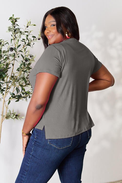 Basic Bae Full Size Round Neck Short Sleeve T - Shirt - Loulou Boutique