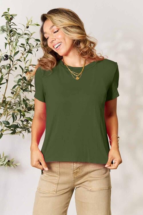 Basic Bae Full Size Round Neck Short Sleeve T - Shirt - Loulou Boutique