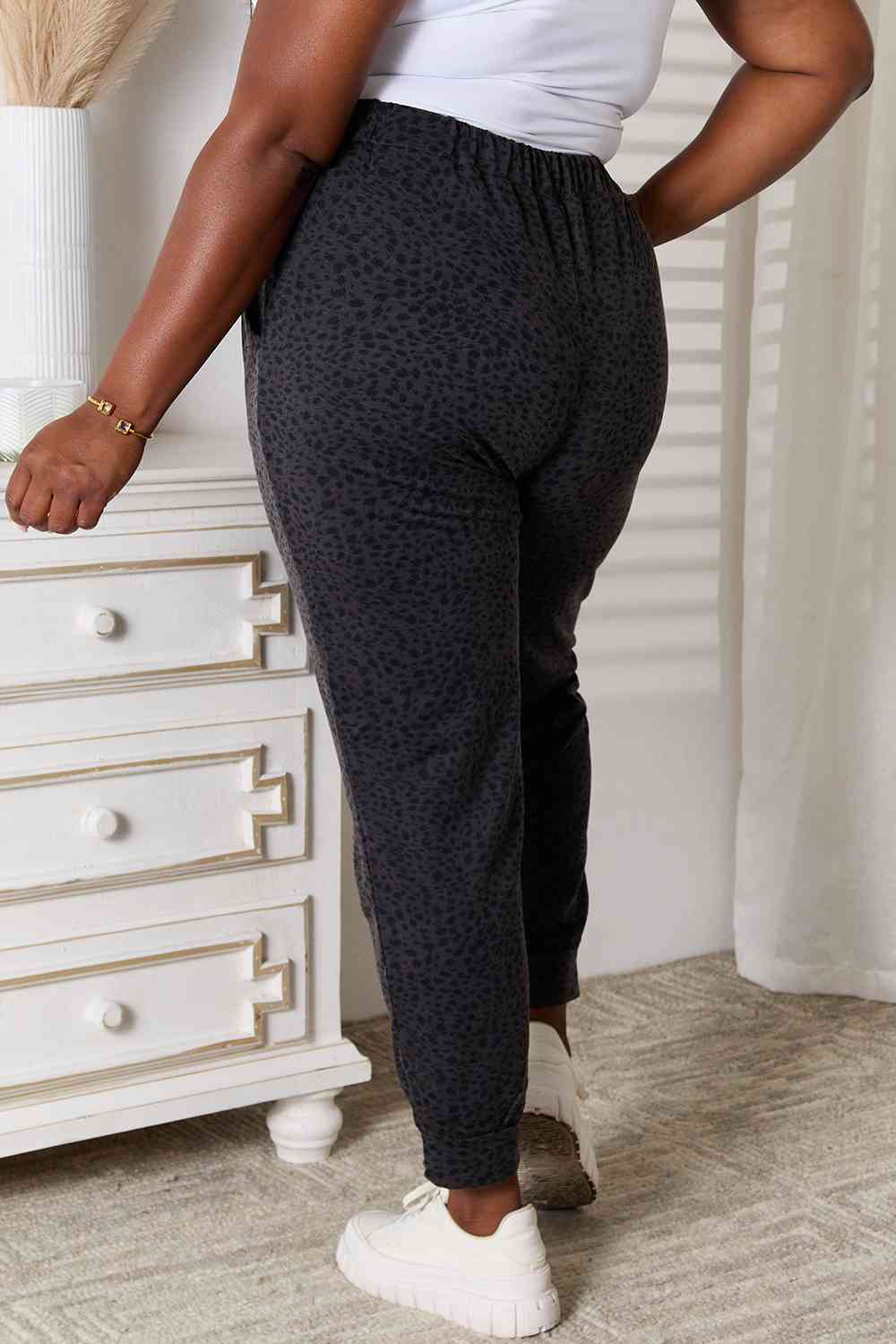 Basic Bae Leopard Print Joggers with Pockets - Loulou Boutique