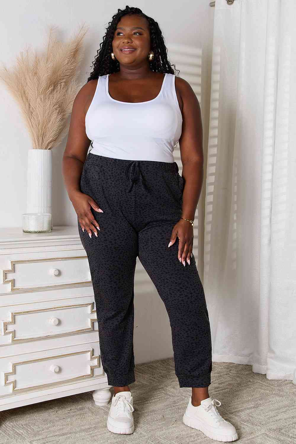 Basic Bae Leopard Print Joggers with Pockets - Loulou Boutique