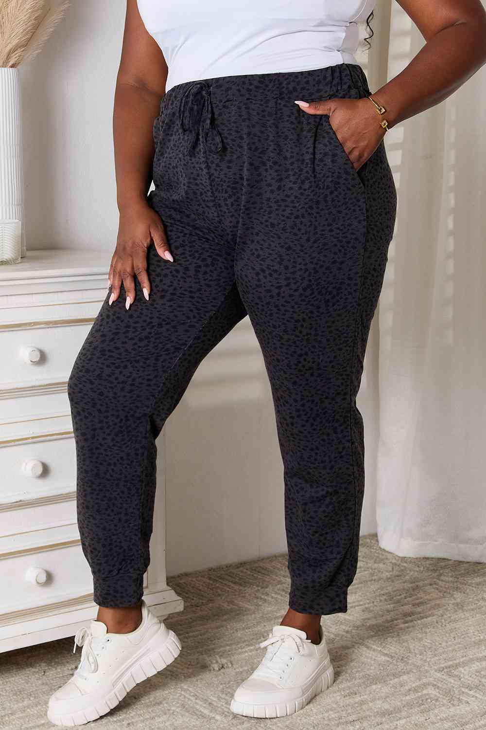 Basic Bae Leopard Print Joggers with Pockets - Loulou Boutique