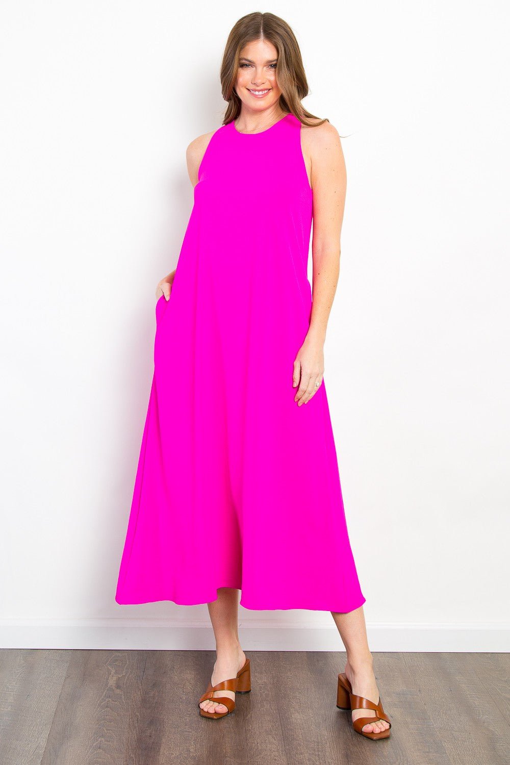 Be Stage Midi Tank Dress with Pockets - Loulou Boutique
