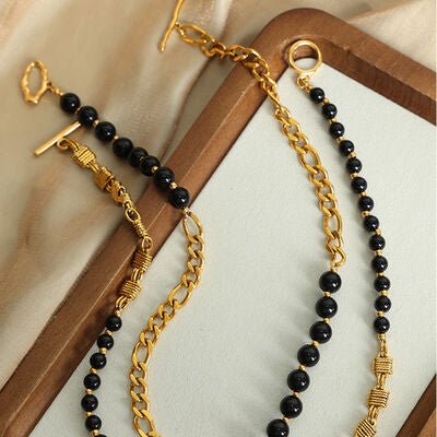 Bead Detail Chunky Chain Necklace - Loulou Boutique