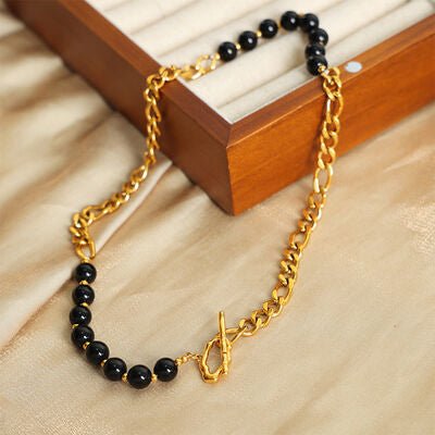 Bead Detail Chunky Chain Necklace - Loulou Boutique