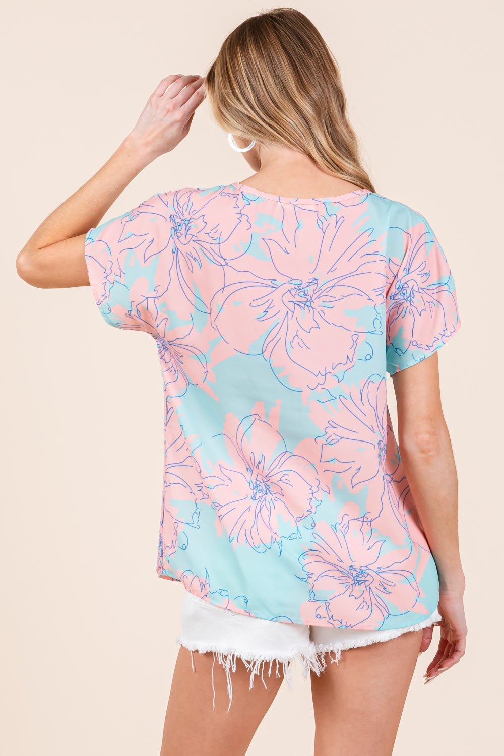 BOMBOM Floral Short Sleeve T-Shirt - Loulou Boutique