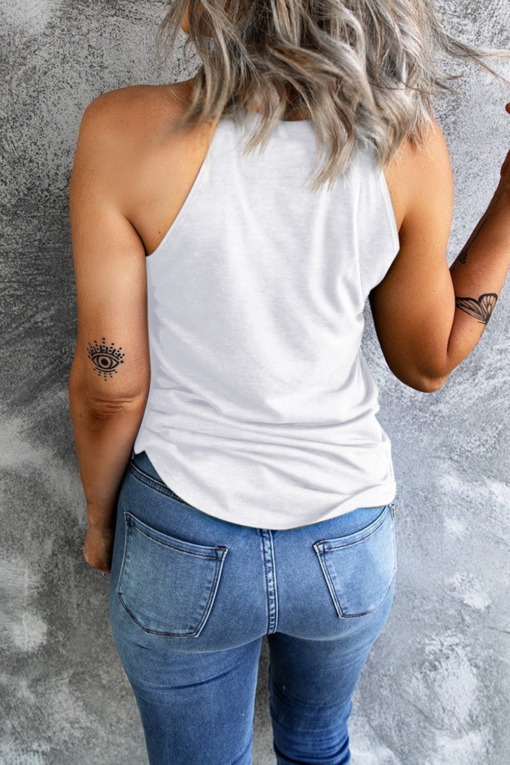 Bow Graphic Grecian Neck Tank - Loulou Boutique