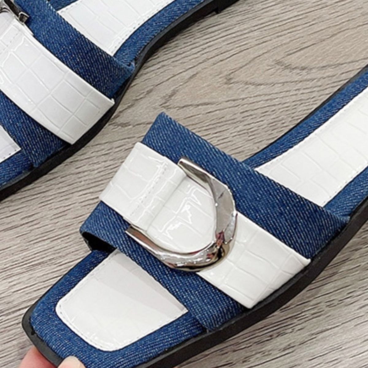 Buckle Trim Open Toe Sandals - Loulou Boutique