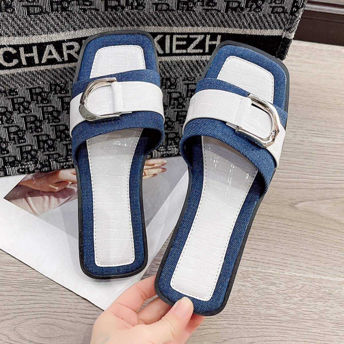 Buckle Trim Open Toe Sandals - Loulou Boutique
