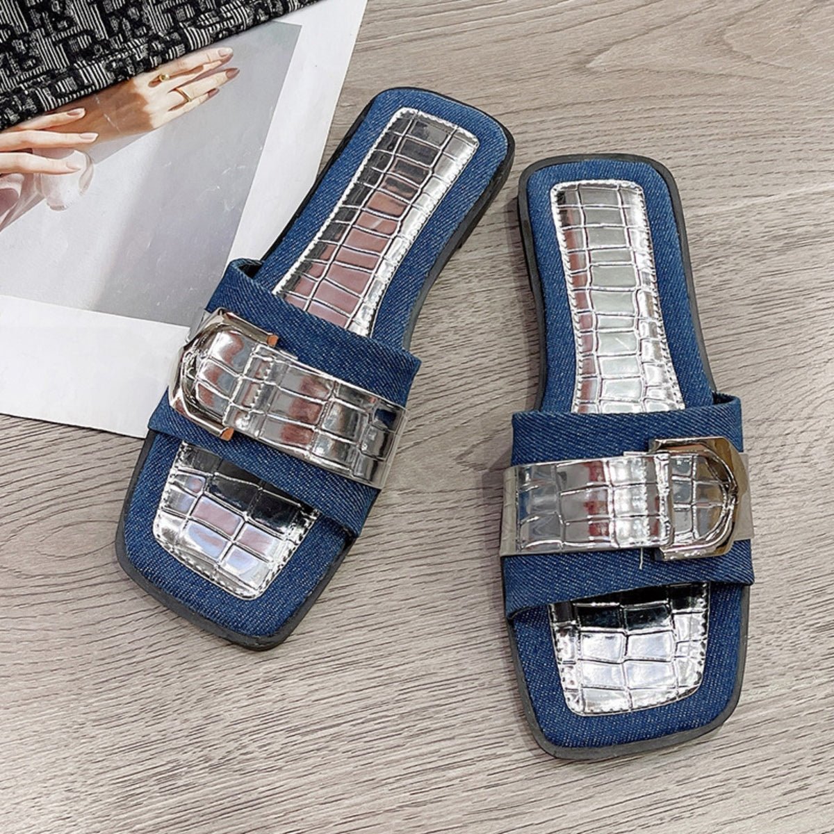 Buckle Trim Open Toe Sandals - Loulou Boutique