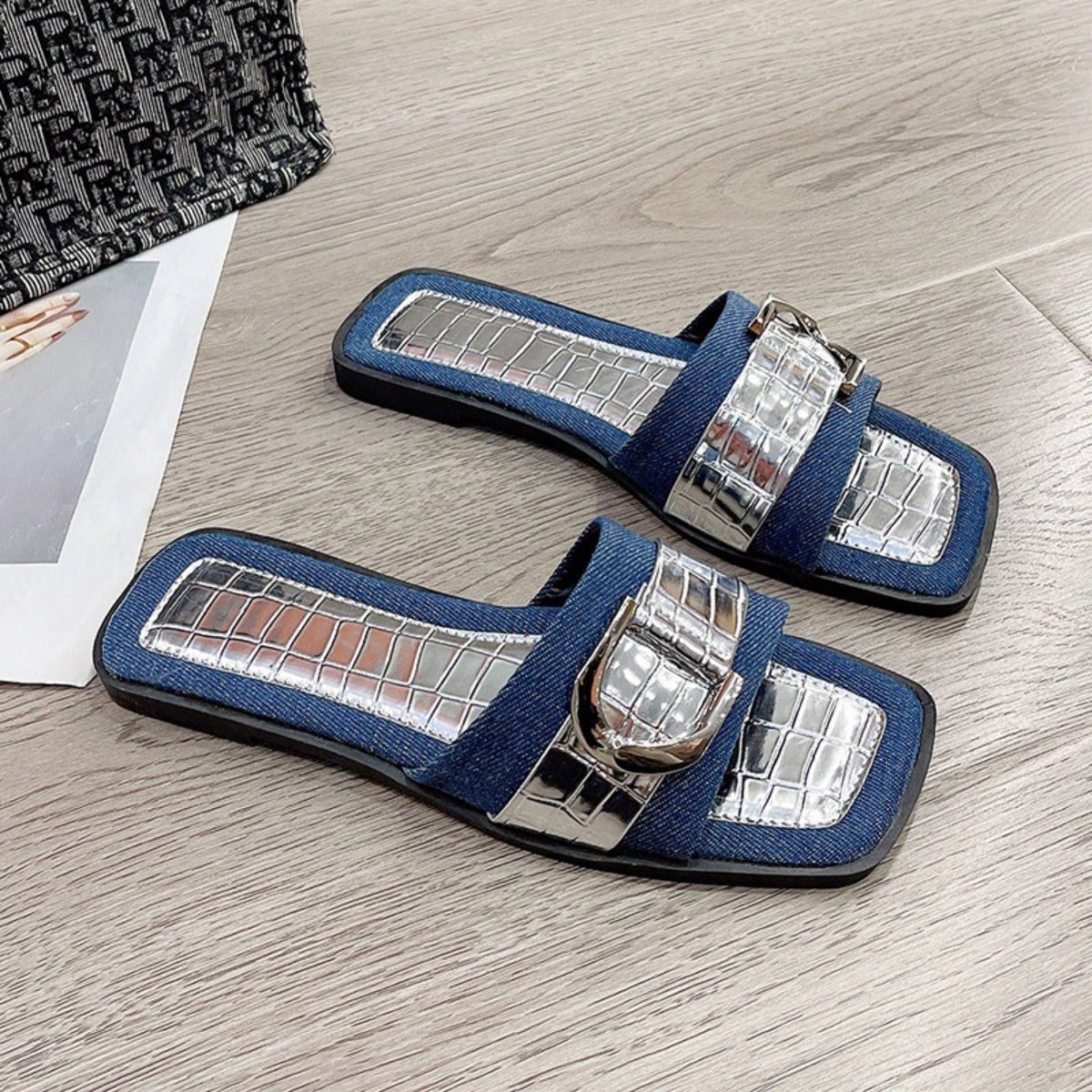 Buckle Trim Open Toe Sandals - Loulou Boutique