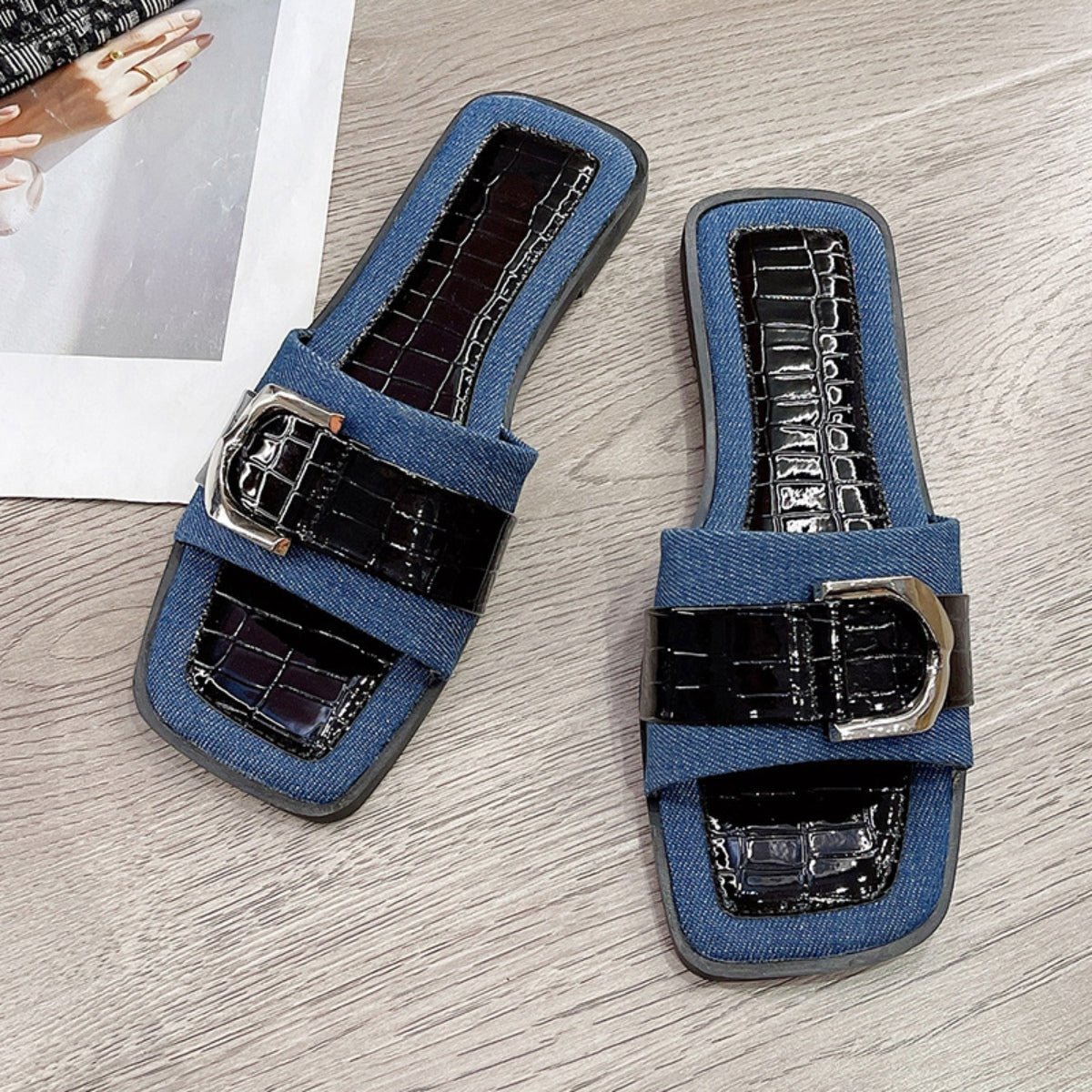 Buckle Trim Open Toe Sandals - Loulou Boutique