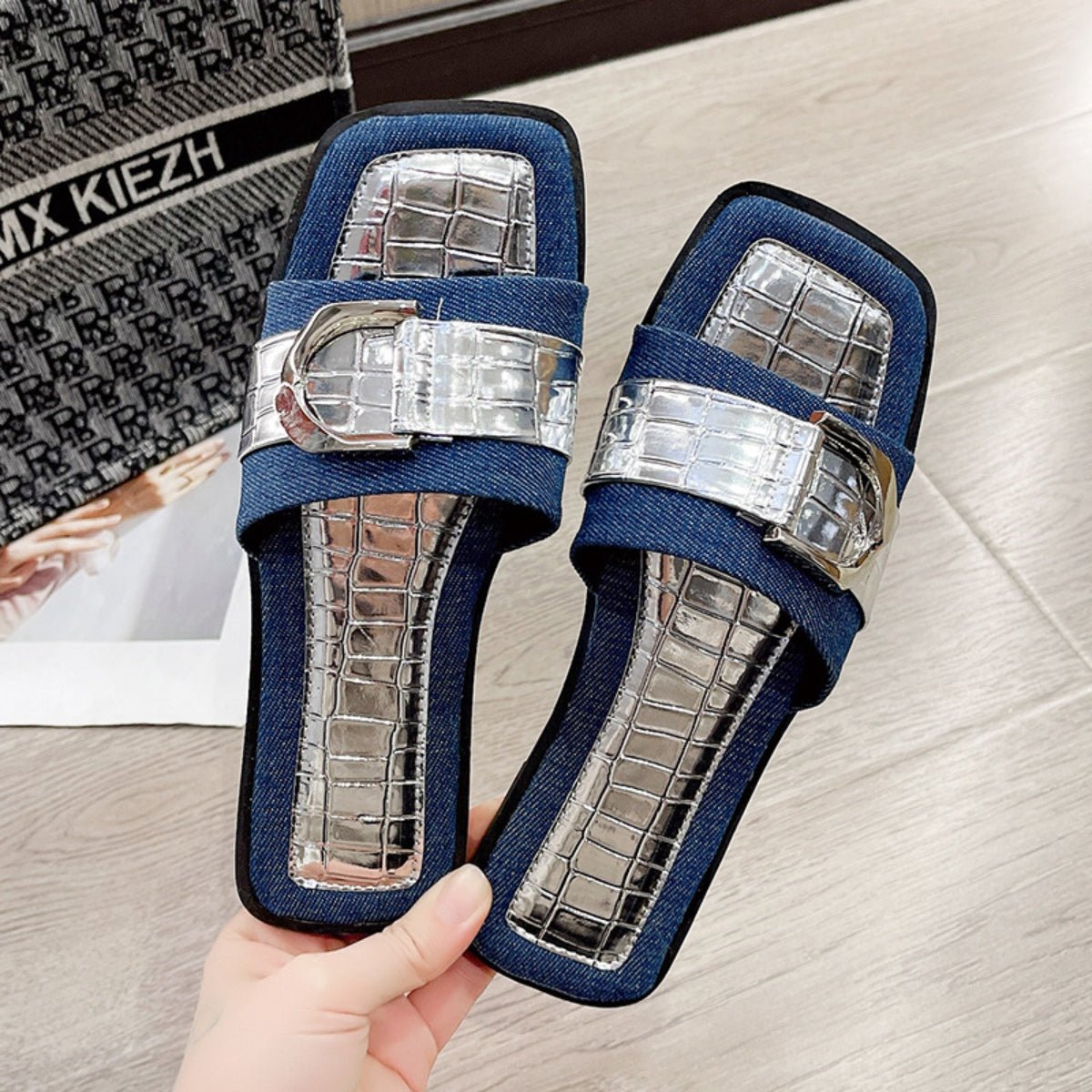 Buckle Trim Open Toe Sandals - Loulou Boutique